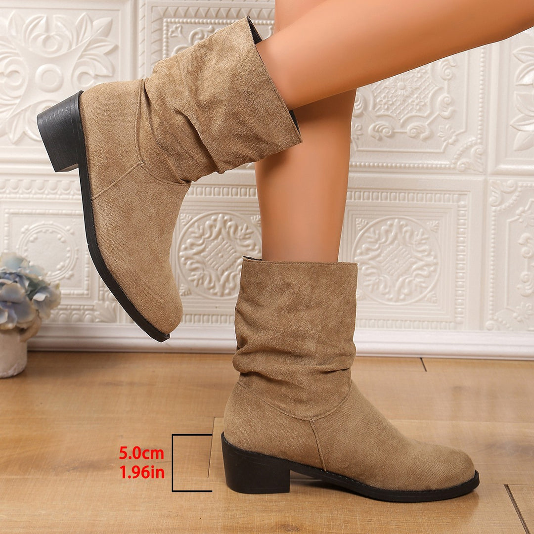 Damen Modische Stiefeletten mit Falten-Design Echo Archiv
