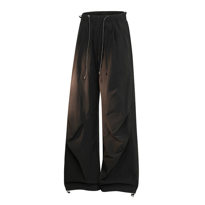 Damen Weite Palazzo-Hose mit Tunnelzugbund, drapierten Falten & verstellbarem Saum Echoarchiv