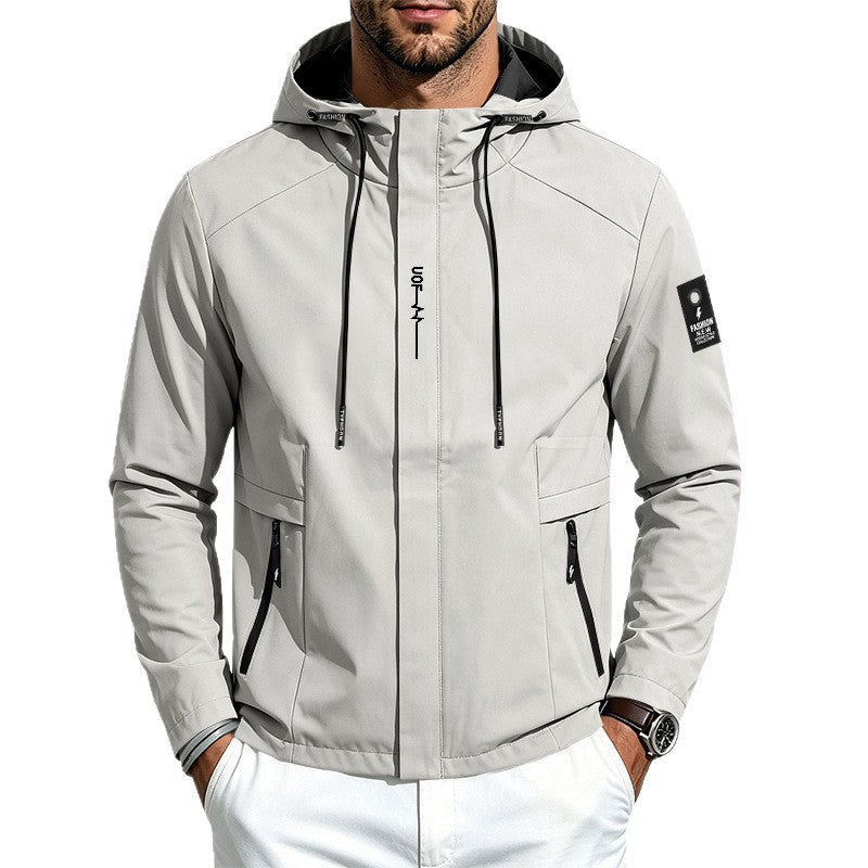 Herren Wasserabweisende Softshell-Kapuzenjacke mit Reißverschlusstaschen Echoarchiv