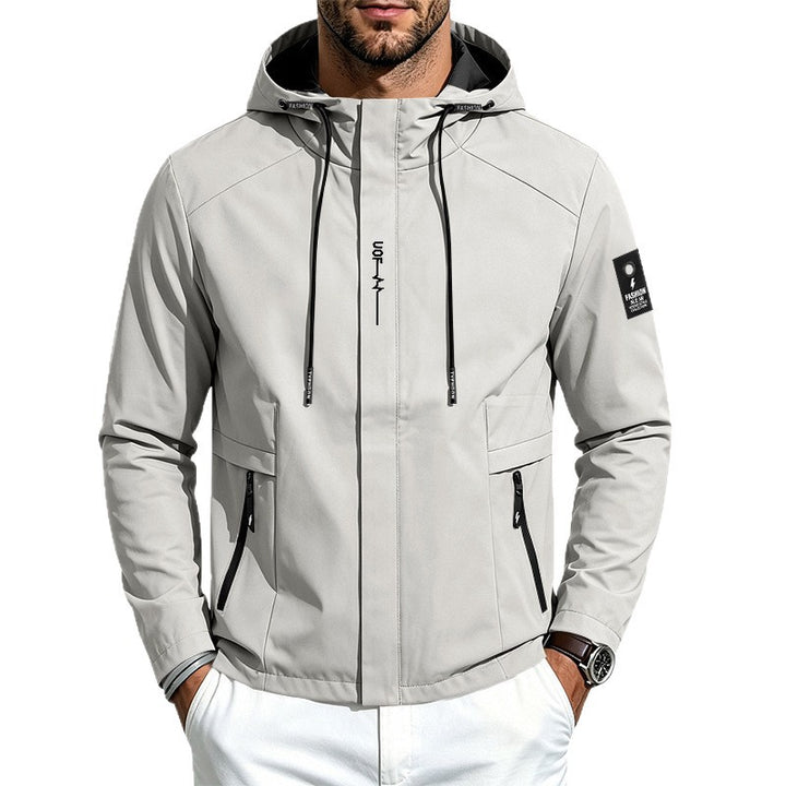 Herren Wasserabweisende Softshell-Kapuzenjacke mit Reißverschlusstaschen Echoarchiv