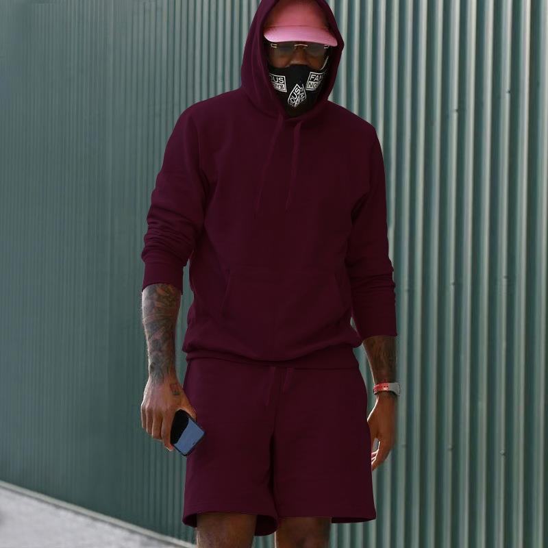 Echoarchiv Herren Hoodie-Shorts-Set mit Kängurutasche