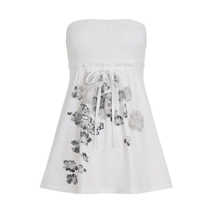 Damen Baumwollrock mit floralen Mustern und elastischem Bund Echo Archiv