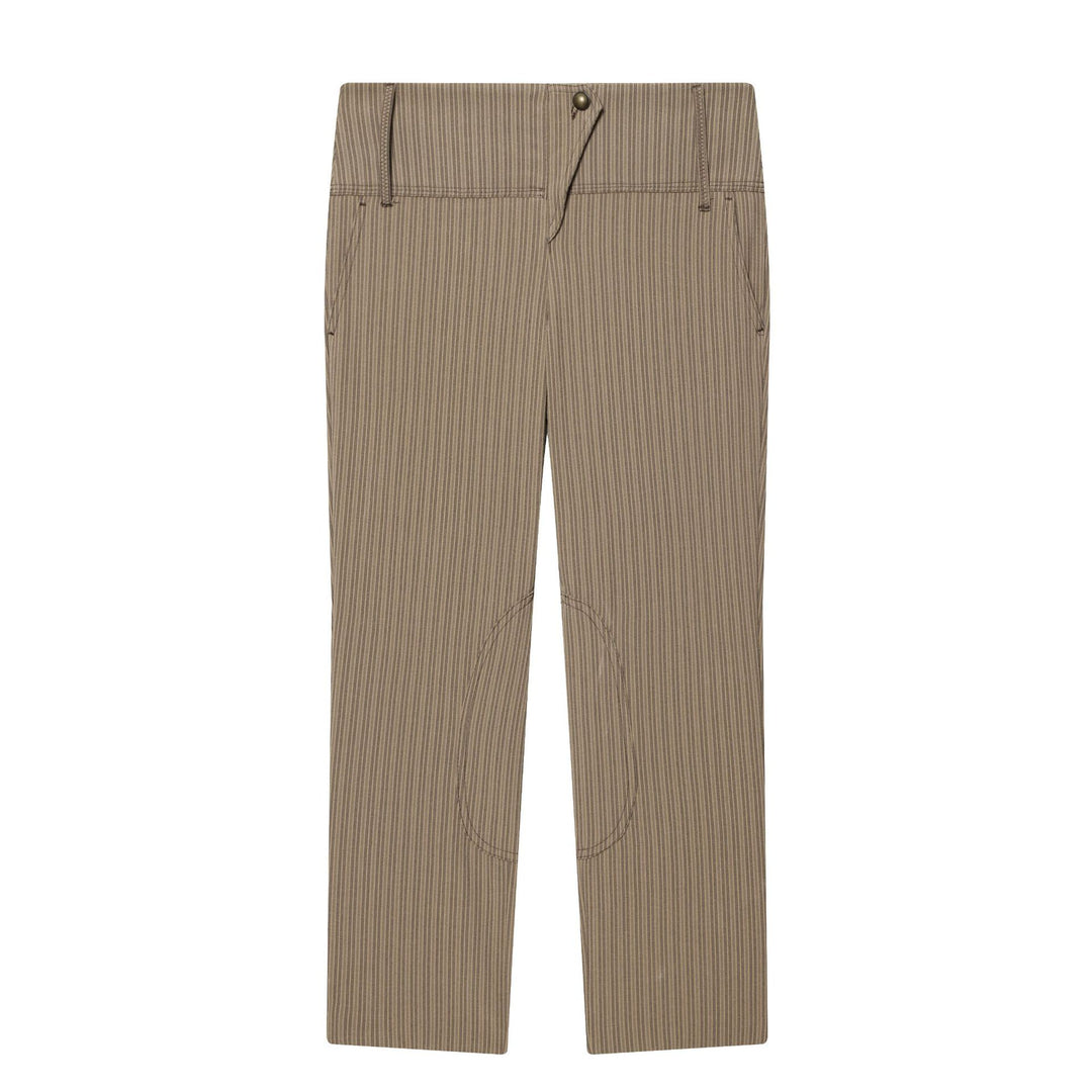 Damen Hochtaillierte Cropped-Stretchhose mit Nadelstreifen und Kniebesatz Echo Archiv