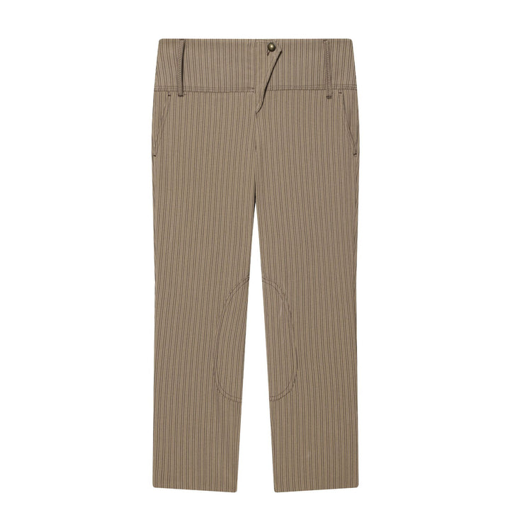Damen Hochtaillierte Cropped-Stretchhose mit Nadelstreifen und Kniebesatz Echo Archiv