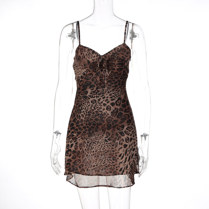 Damen Nachtkleid mit tierischem Muster und zartem Spaghettiträgerschnitt Echo Archiv