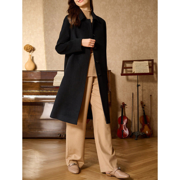 Damen Eleganter und stilvoller Wollmantel Echoarchiv