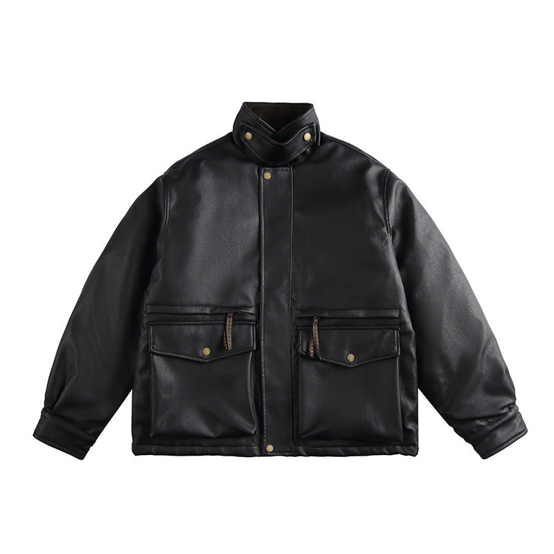 Herren Boxy‑wattierte Utility‑Blousonjacke mit hohem Stehkragen und aufgesetzten Pattentaschen Echo Archiv