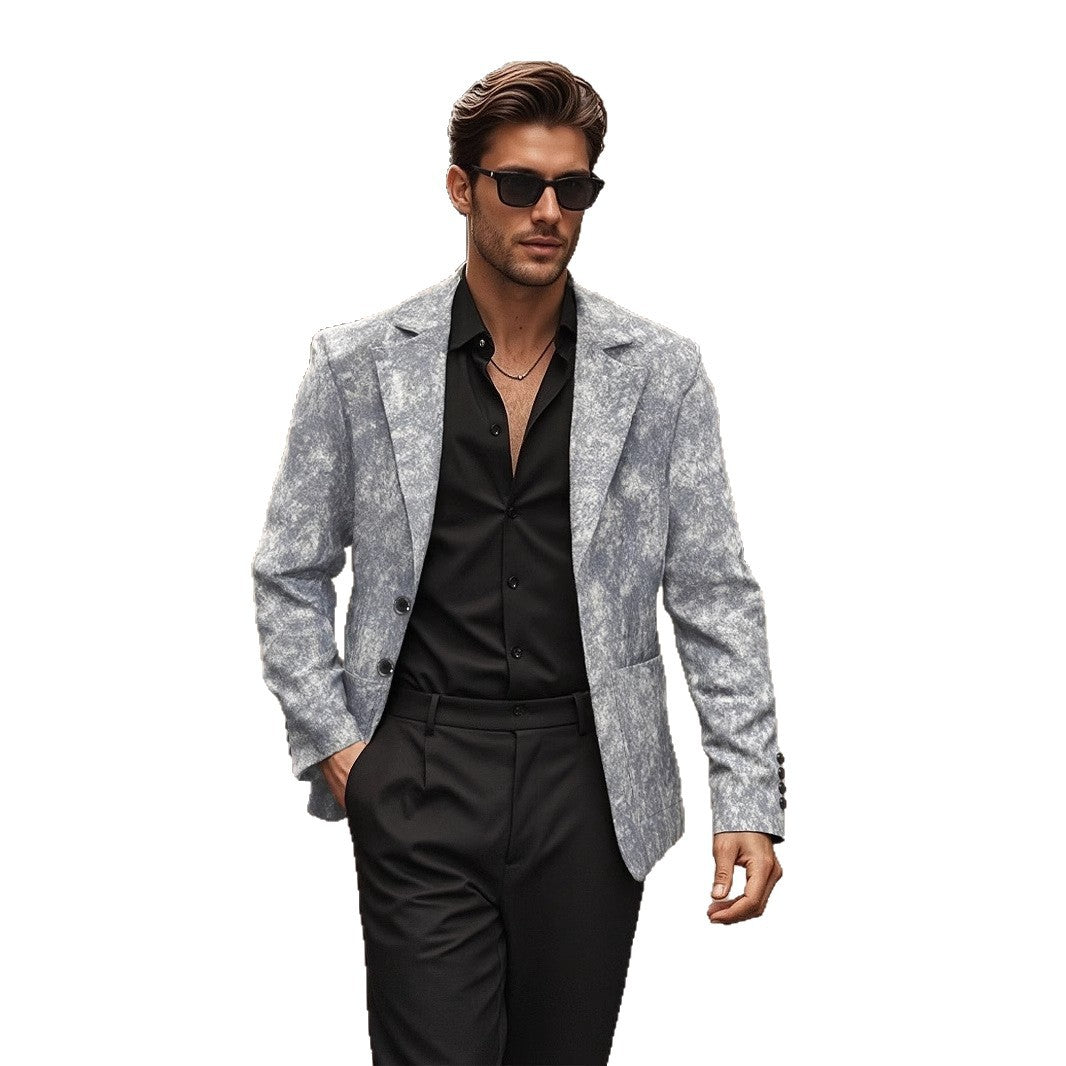 Herren eleganter, strukturierter Anzugblazer Echoarchiv