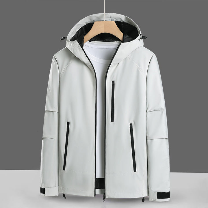 Herren Funktionsjacke mit wasserabweisendem Gewebe und verstellbarem Kapuzenkragen Echoarchiv