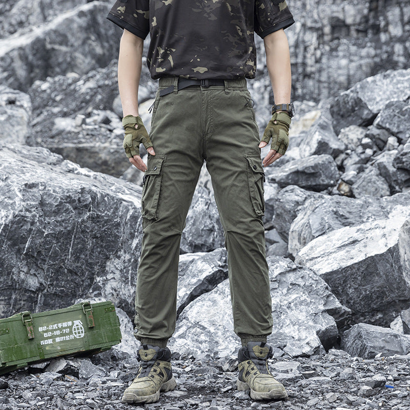 Herren Konisch geschnittene Utility‑Cargohose mit Tunnelzugbund, integriertem Gürtel und Mehrfachtaschen Echo Archiv