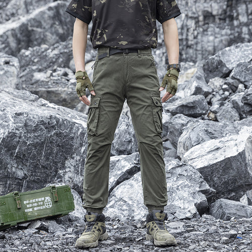 Herren Konisch geschnittene Utility‑Cargohose mit Tunnelzugbund, integriertem Gürtel und Mehrfachtaschen Echo Archiv