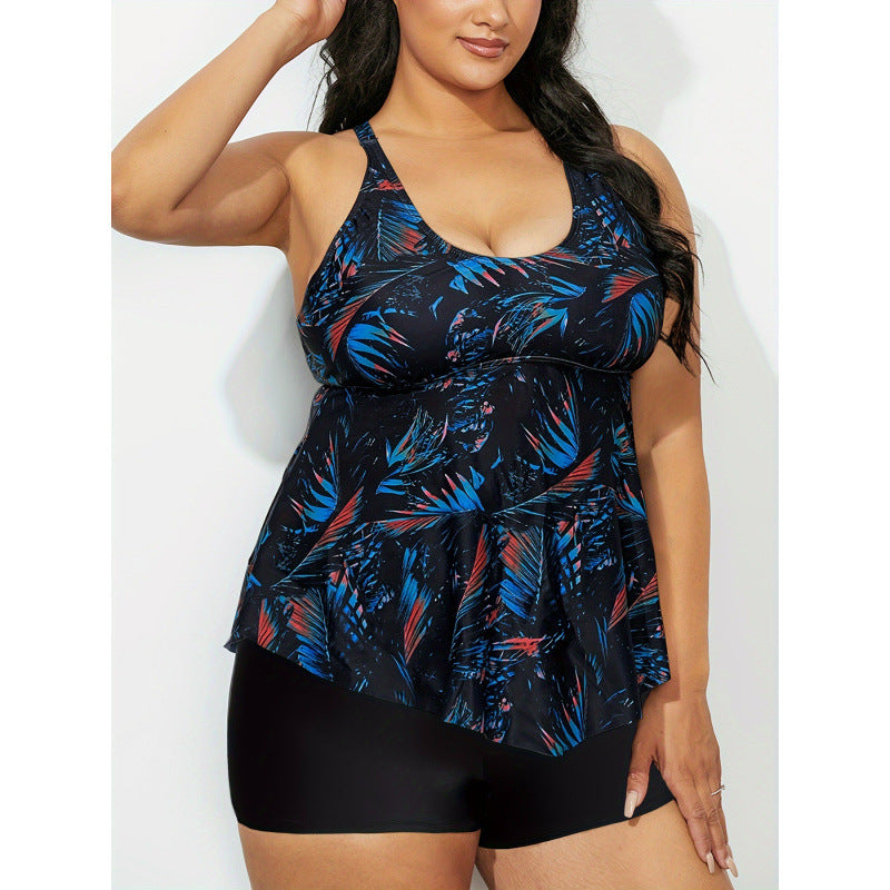 Damen Tankini mit verspieltem Rüschendesign und hohem Taillenslip Echo Archiv