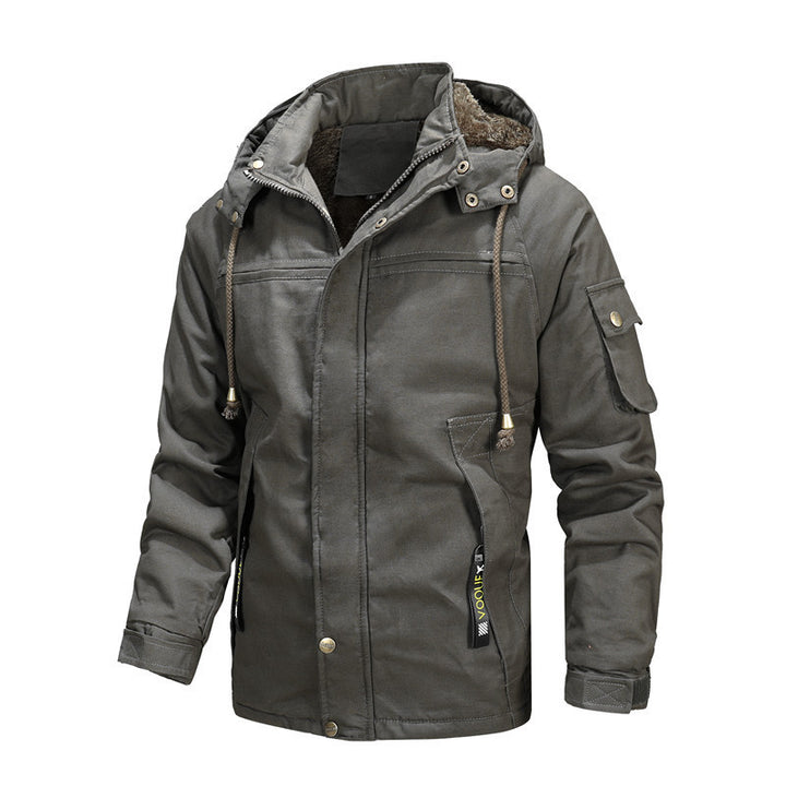 Herren Thermo-Fieldblouson mit abnehmbarer Kapuze, Sherpa‑Innenfutter und Ärmel‑Pattentasche Echo Archiv