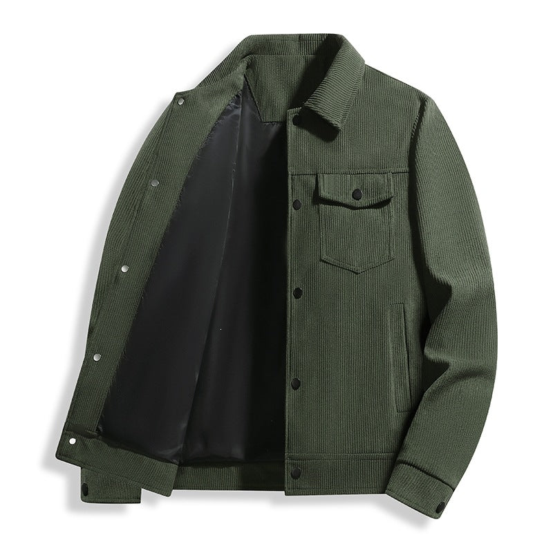Herren Cord-Truckerjacke mit Thermofutter & Druckknopffront Echoarchiv