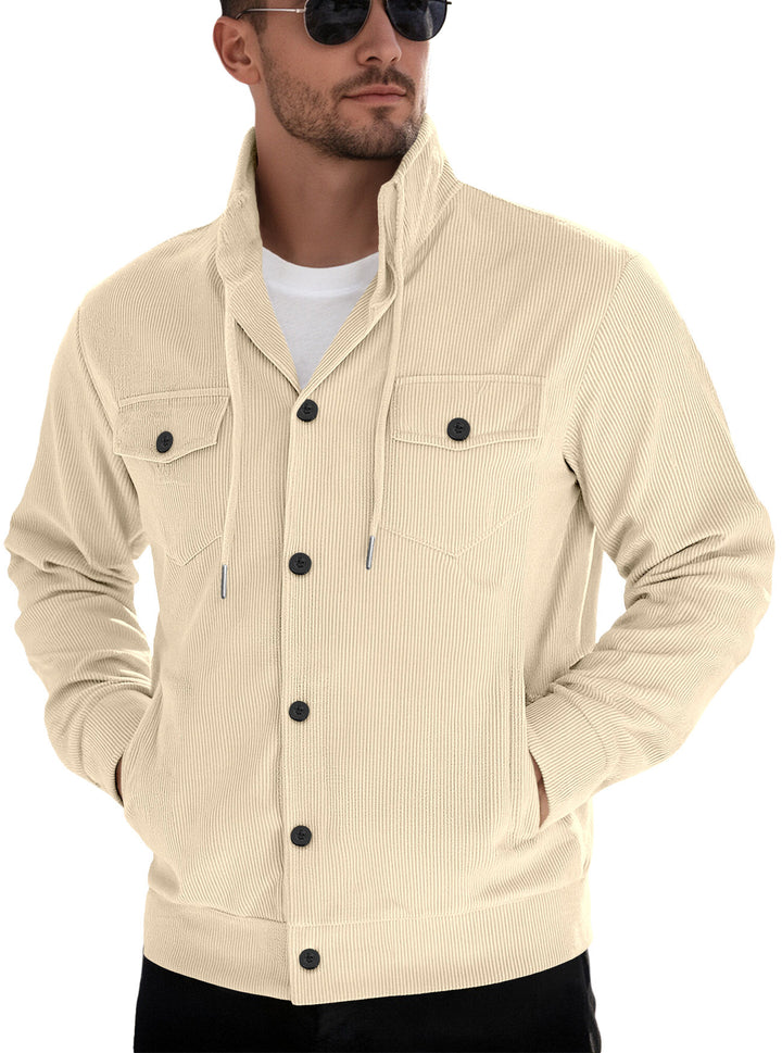 Herren lässiger Steppjacke mit Kapuze Echoarchiv