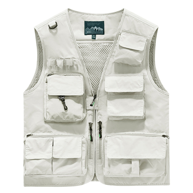 Herren Multifunktionale Outdoor-Utility‑Weste mit Mesh‑Innenfutter und zahlreichen Taschen – Marzano