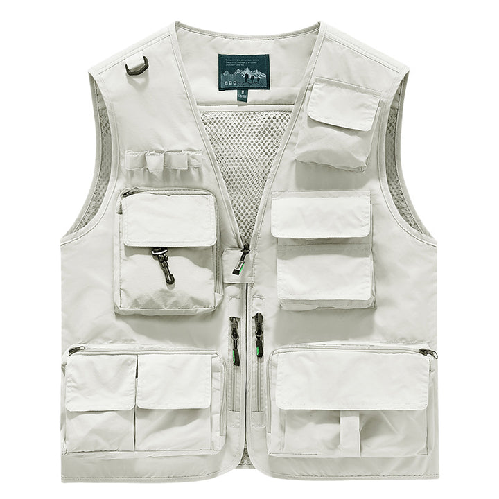 Herren Multifunktionale Outdoor-Utility‑Weste mit Mesh‑Innenfutter und zahlreichen Taschen – Marzano