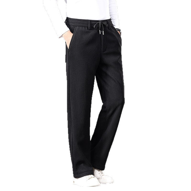 Herren Lässige Relaxed-Fit Baumwoll-Mix Freizeithose mit Kordelzug und geradem Bein Echo Archiv
