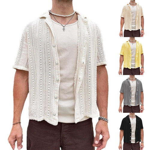 Herren Kurzarm Strickhemd Echoarchiv