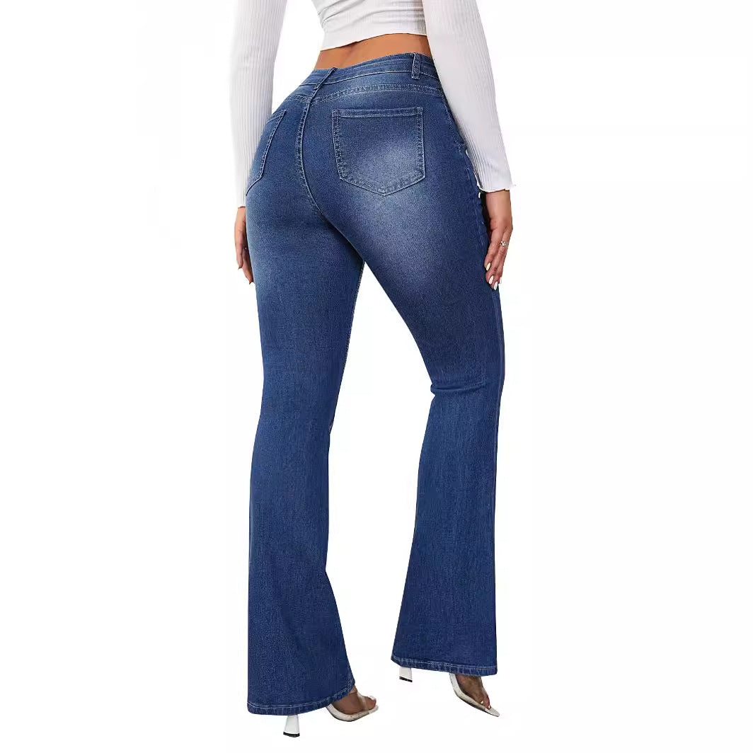 Damen nan Highwaist Schlagjeans mit figurschmeichelnder Passform und weitem Bootcut Echo Archiv