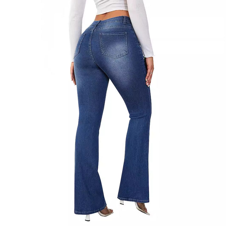 Damen nan Highwaist Schlagjeans mit figurschmeichelnder Passform und weitem Bootcut Echo Archiv