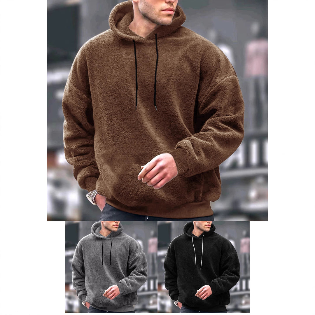 Herren Kuscheliger Fleece-Hoodie mit Kängurutasche und verstellbarer Kapuze Echoarchiv