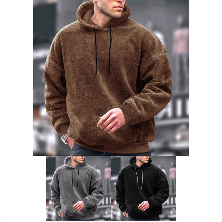Herren Kuscheliger Fleece-Hoodie mit Kängurutasche und verstellbarer Kapuze Echoarchiv