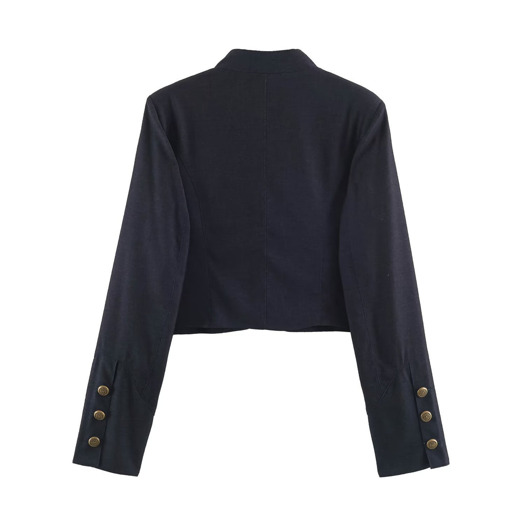 Damen Kurzer Bolero‑Blazer mit Spitzenfront und dekorativen Zierknöpfen Echo Archiv