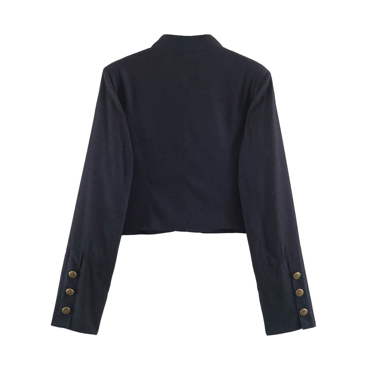 Damen Kurzer Bolero‑Blazer mit Spitzenfront und dekorativen Zierknöpfen Echo Archiv