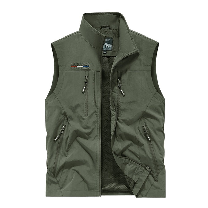 Herren Wind- und wasserabweisende Outdoor-Softshell-Weste mit Reißverschluss & Multi-Taschen Echoarchiv