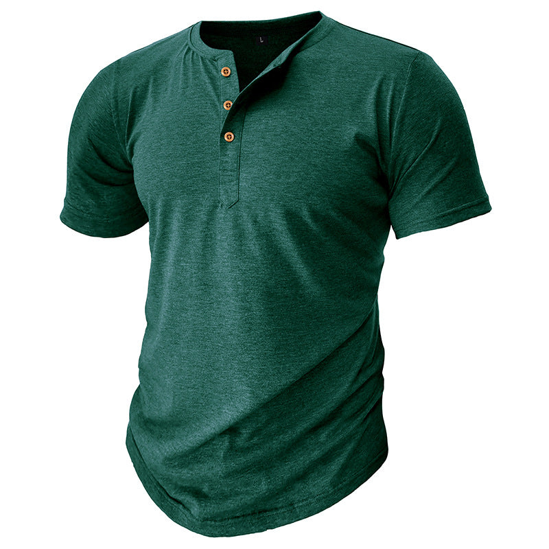 Herren Henley T-Shirt mit Knöpfen und lässigem Schnitt Echoarchiv