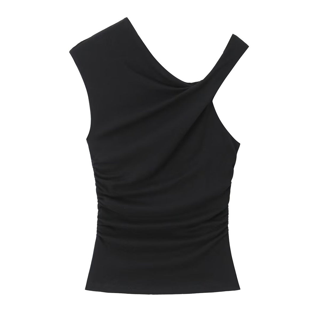 Damen ärmelloses Top mit asymmetrischem Schnitt und elegantem Faltenwurf Echo Archiv