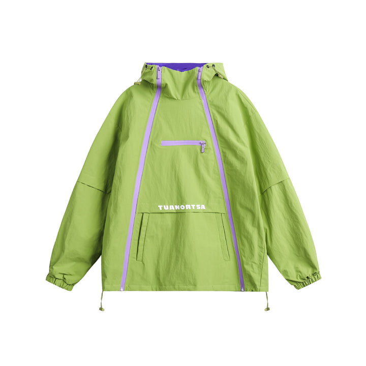 Unisex Technischer Oversize Anorak mit Kapuze, Zipperdetails und Kängurutasche Echoarchiv