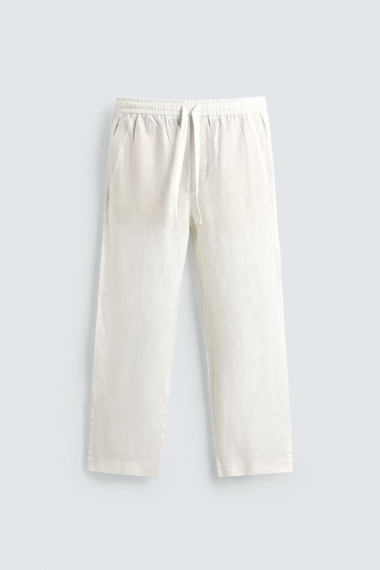 Herren Leinenhose mit elastischem Bund und Kordel Echo Archiv
