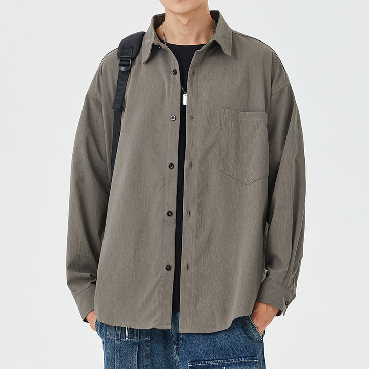 Herren lässiges Overshirt mit Brusttasche Echoarchiv