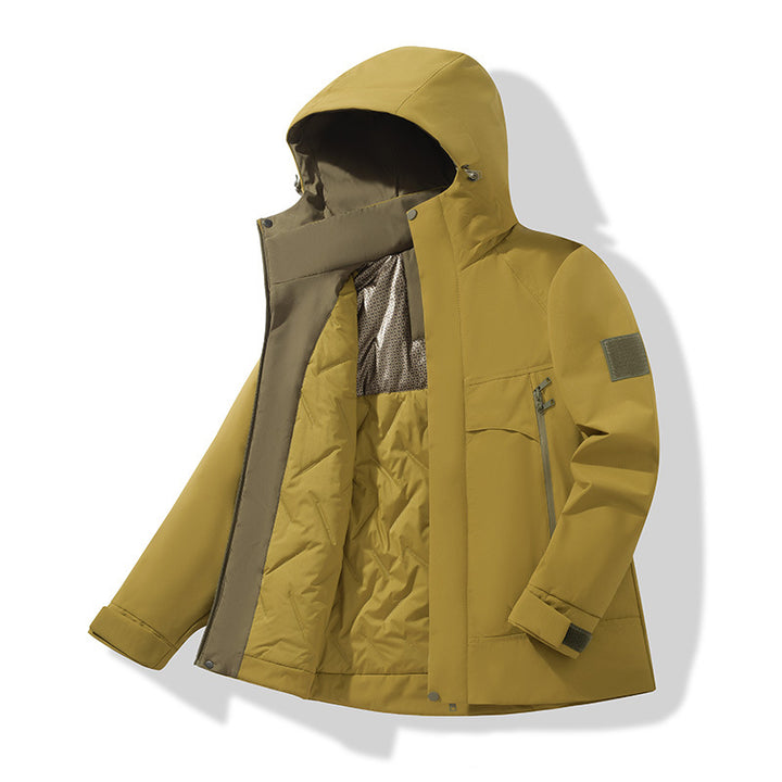 Unisex Isolierte Softshell-Parka mit abnehmbarer Kapuze und Thermofutter Echoarchiv