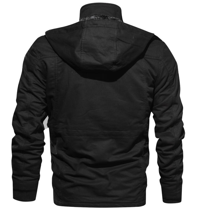 Herren Multifunktionale Canvas-Parka mit Teddyfutter, Kordelzug und Multitaschen Echoarchiv