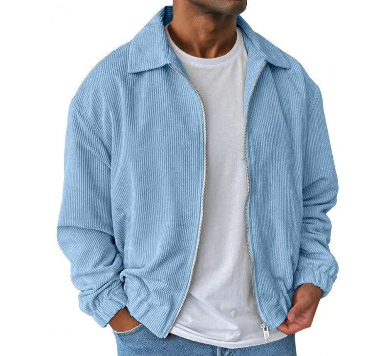 Herren bequeme Cordjacke mit durchgehender Reißverschlussfunktion Echoarchiv