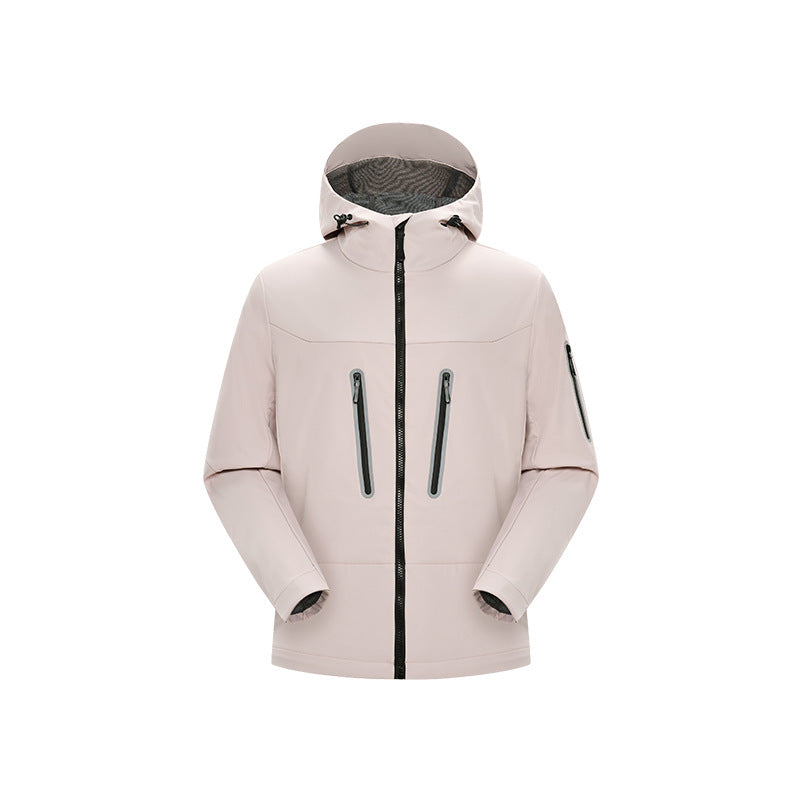 Herren Multifunktions-Softshelljacke mit ergonomischem Wetterschutz, verstellbarer Kapuze und senkrechten Reißverschlusstaschen Echo Archiv