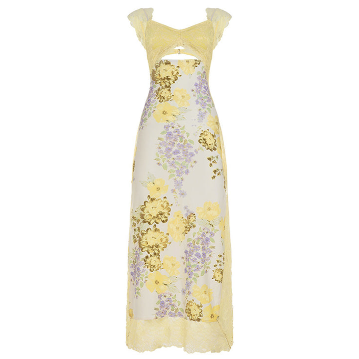 Damen elegantes Nachthemd mit floralen Einsätzen und zarten Spitzenakzenten Echo Archiv