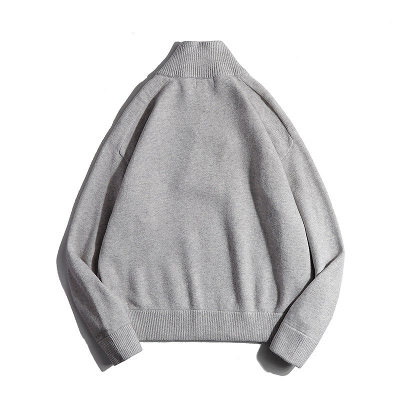 Herren Feinstrickpullover mit halbem Reißverschluss und Stehkragen Echo Archiv