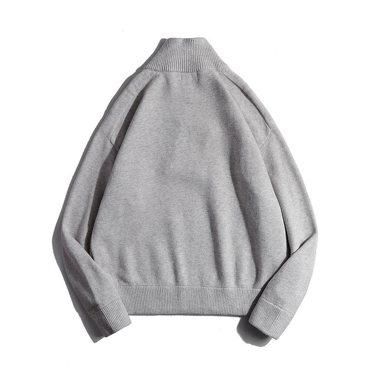Herren Feinstrickpullover mit halbem Reißverschluss und Stehkragen Echo Archiv