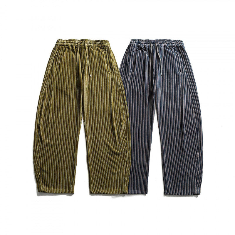 Unisex Weite Cord-Optik Loungehose mit Kordelzug und vertikalen Streifen Echo Archiv