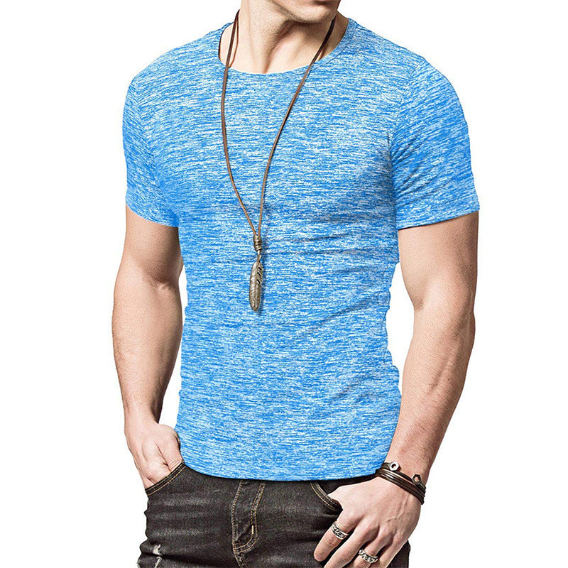 Herren Freizeit T-Shirt mit meliertem Design und Rundhalsausschnitt Echoarchiv