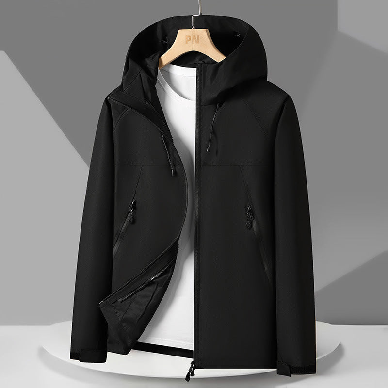 Herren Atmungsaktive Wetterjacke mit verstellbarer Kapuze Echoarchiv