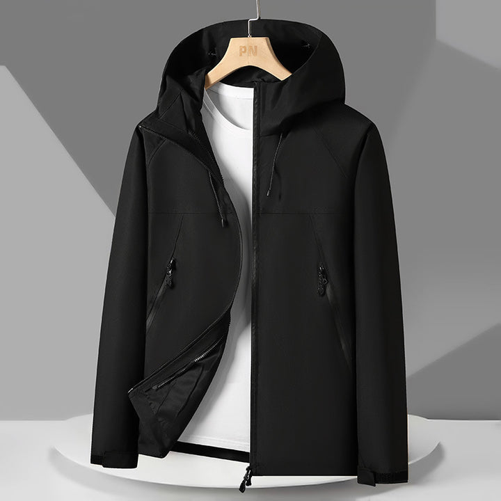 Herren Atmungsaktive Wetterjacke mit verstellbarer Kapuze Echoarchiv
