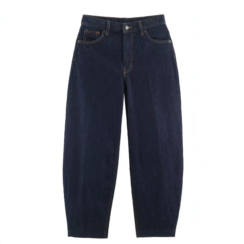 Damen Hochtaillierte Baggy-Jeans mit weitem Bein und klassischer Taschenlösung Echo Archiv
