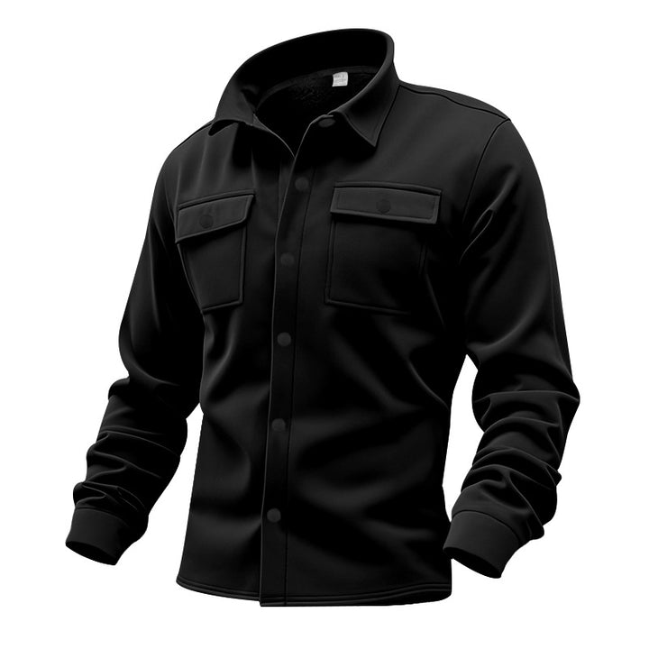 Herren nan Twill-Overshirt mit Hemdkragen, aufgesetzten Brustklappen und geradem Saum Echo Archiv