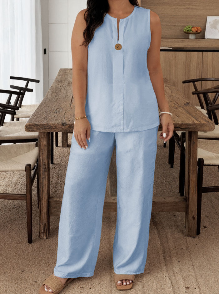 Damen Elegantes und luftiges Ensemble mit Knopfdetail Echo Archiv