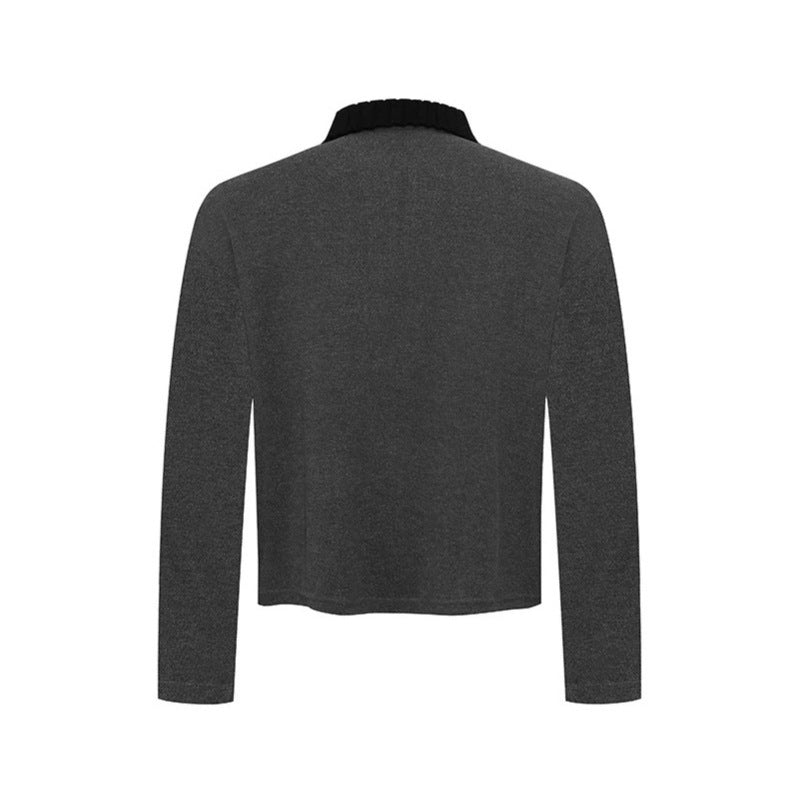 Damen Langarm-Poloshirt mit Halbzip, Kontrastschultern und Knopfmanschetten Echoarchiv